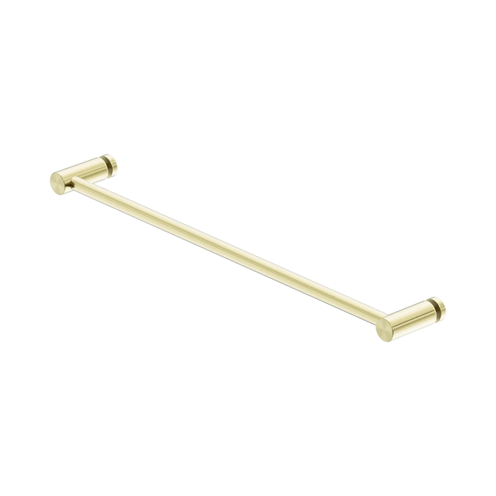 Nero 600mm Glass Mount Single Towel Rail - Brushed Gold