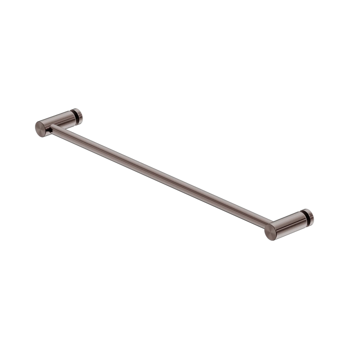 Nero 600mm Glass Mount Single Towel Rail - Brushed Bronze