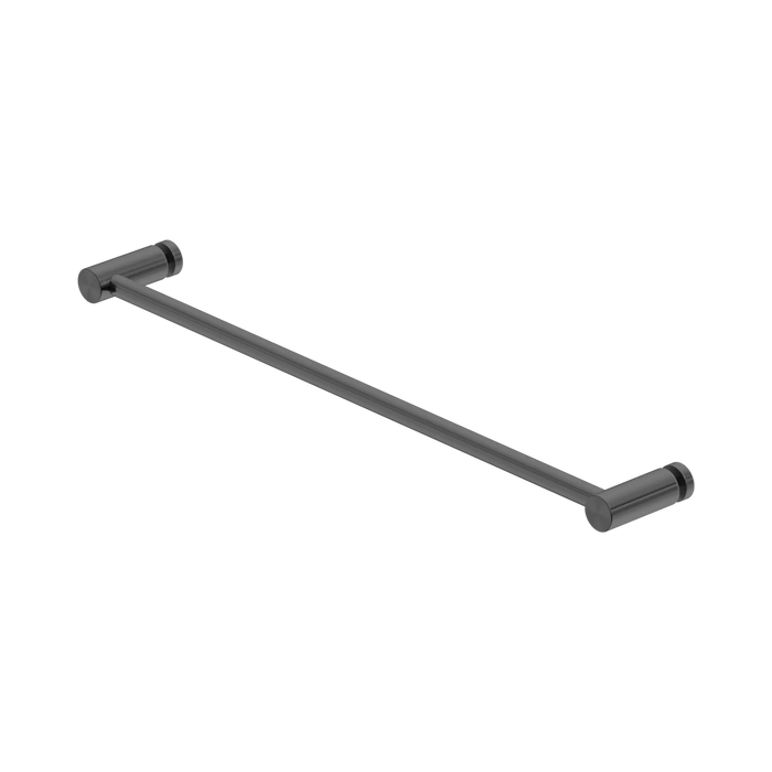 Nero 600mm Glass Mount Single Towel Rail - Gun Metal