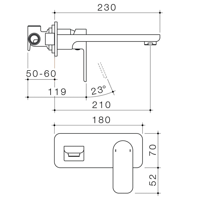 Luna Wall Basin/Bath Mixer - Lead Free