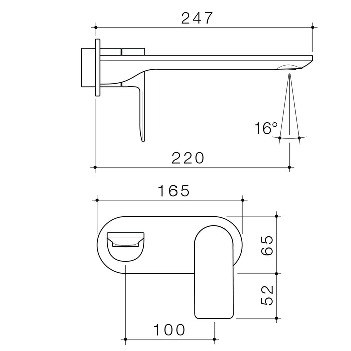 Urbane II 220mm Wall Basin / Bath Trim Kit - Round Cover Plate