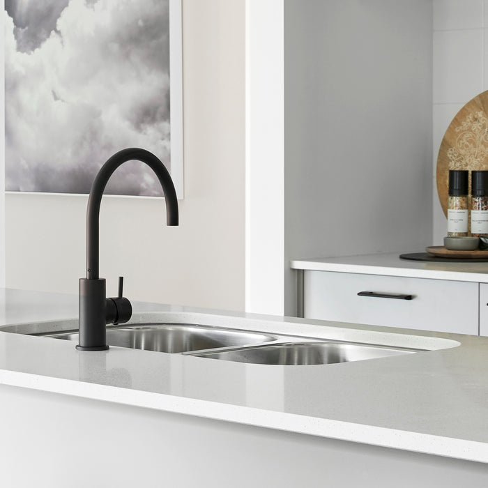 Round Pin Sink Mixer - Matte Black - Lead Free