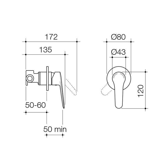 Opal Bath/ Shower Mixer H/C