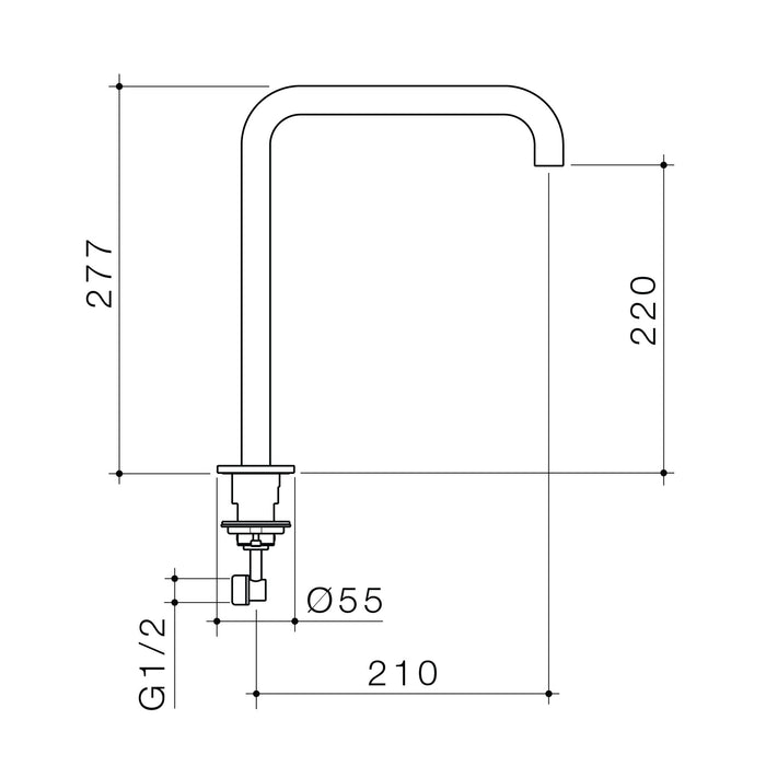 Urbane II Hob Swivel Outlet 210mm