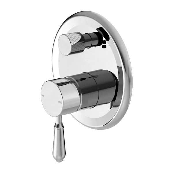 Nero York Shower Mixer With Divertor With Metal Lever