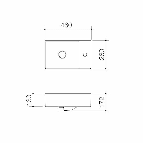 Caroma Urbane® II Hand Wall Basin (1 Tap Hole) - Clearance