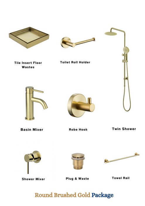 Bagno Bagno Round Brushed Gold Package