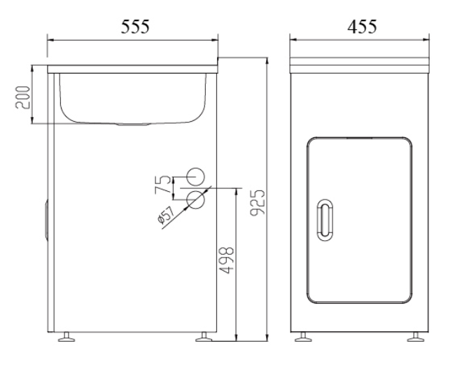 Poseidon 455x555x925mm 35L Stainless Steel Laundry Tub Cabinet Freestanding - Clearance