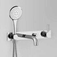 Astra Walker Astra Walker Icon + Lever Knurled Wall Set with Multi-Function Hand Shower, Diverter & Mixer on Backplate – A68.06.48.42.V5.KN – A68.06.48.42.V5.KN