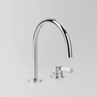 Astra Walker Astra Walker Icon + Lever Knurled Hob Set Mixer with 200mm Swivel Spout – A68.07.V6.KN