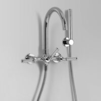 Astra Walker Astra Walker Icon + Lever Knurled Bath Mixer with Hand Shower Wall Mount – A68.20.KN