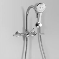 Astra Walker Astra Walker Icon + Lever Knurled Bath Mixer with Multi-Function Hand Shower Wall Mount – A68.20.V2.KN – A68.20.V2.KN