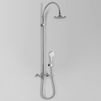 Astra Walker Astra Walker Icon + Lever Knurled Exposed Shower Set with 200mm Rose & Multi-Function Hand Shower – A68.25.V2.KN