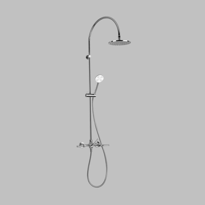 Astra Walker Astra Walker Icon + Lever Knurled Exposed Shower Set with 200mm Rose & Single-Function Hand Shower – A68.25.V4.M.KN – A68.25.V4.M.KN