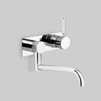Astra Walker Astra Walker Icon + Lever Knurled Wall Set with 200mm Swivel Spout on Backplate – A68.29.48.BP.KN