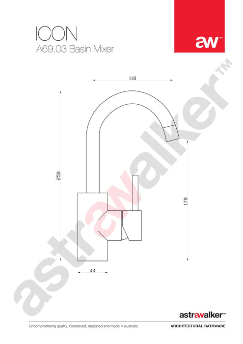 Astra Walker Icon Basin Mixer with swivel spout - a69.03