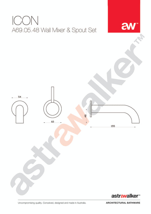 Astra Walker Icon Wall Set with 150x25mm Spout - a69.05.48