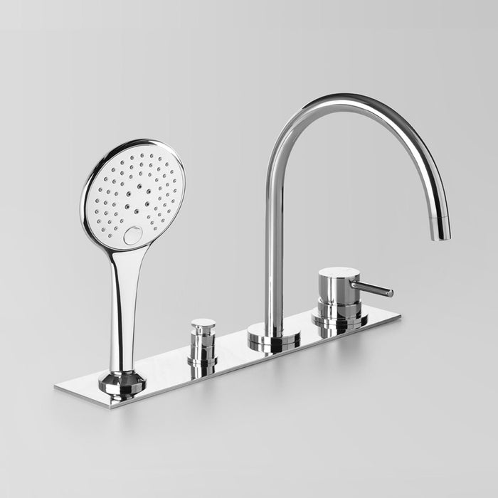Astra Walker Icon Hob Set with Multi-function Hand Shower, Diverter, Mixer, on Backplate – A69.07.48.42.V5