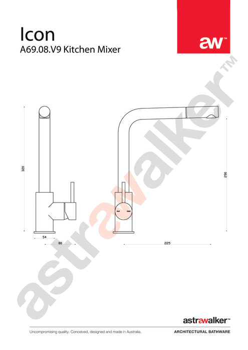 Astra Walker Icon Sink Mixer with Pull-out & swivel spout - a69.08.v9