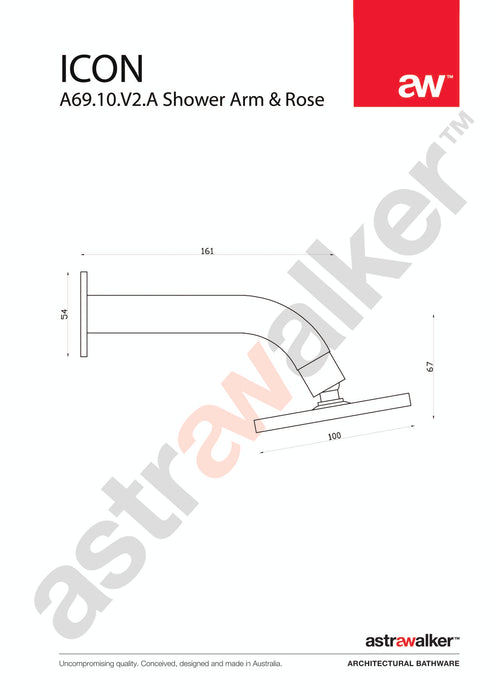 Astra Walker Icon shower Arm & Rose - a69.10.v2.a