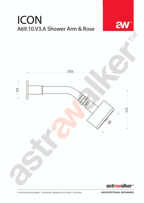 Astra Walker Icon Shower Arm & Rose Only - a69.10.v3.a