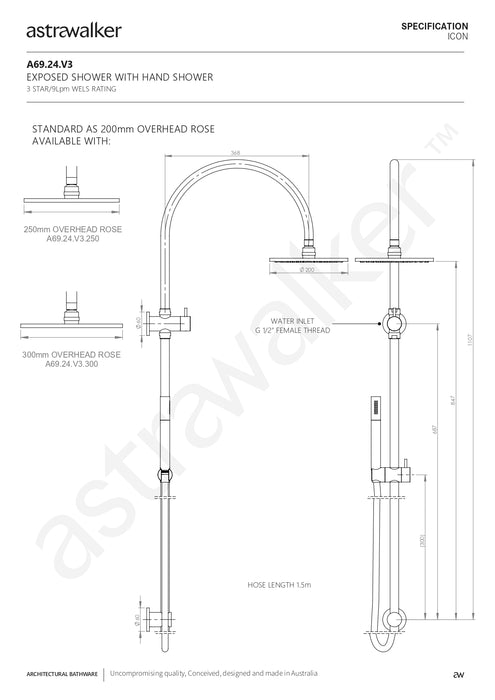 Astra Walker Icon Exposed Shower with Integrated Diverter - a69.24.v3