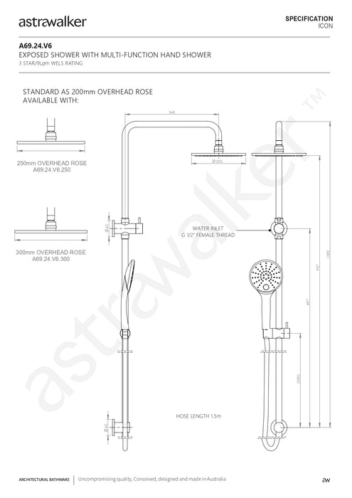 Astra Walker Icon Exposed Shower with Integrated Diverter - a69.24.v6