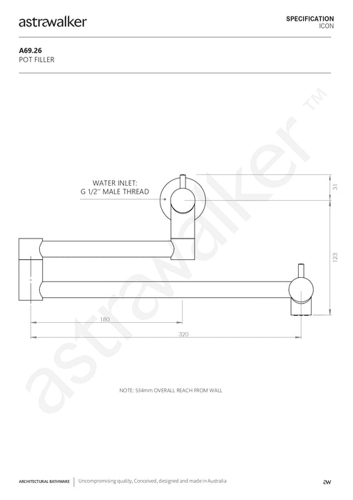 Astra Walker Icon Wall Mounted Pot filler - a69.26