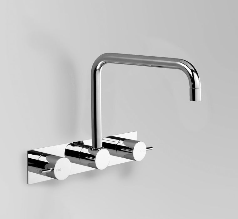 Astra Walker Icon Wall Set with Square Swivel Spout on Backplate – A69.28.BP.V2