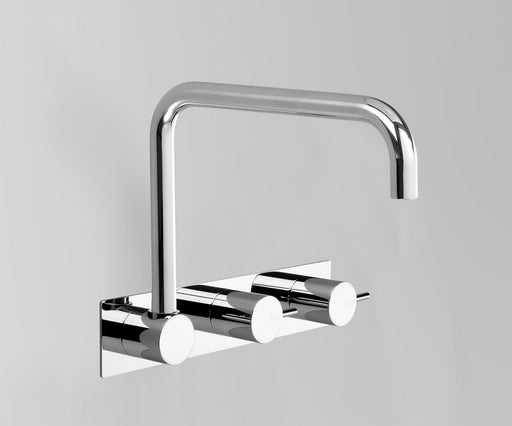 Astra Walker Icon Wall Set Offset with Square Swivel Spout on Backplate – A69.28.OBP.V2