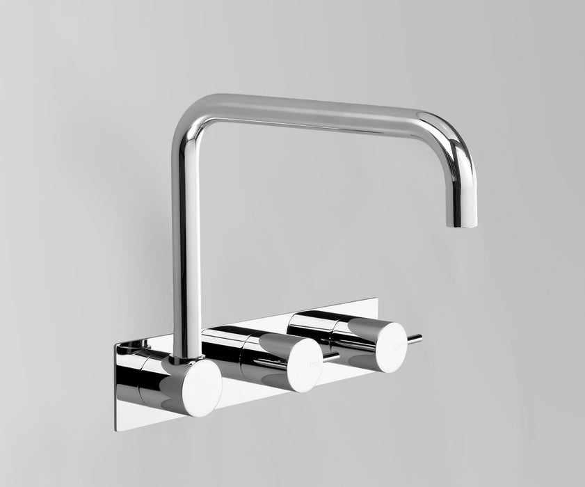 Astra Walker Icon Wall Set Offset with Square Swivel Spout on Backplate – A69.28.OBP.V2