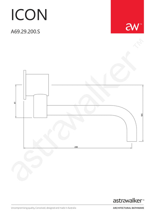 Astra Walker Icon Underslung Swivel Wall Spout - a69.29.200.s