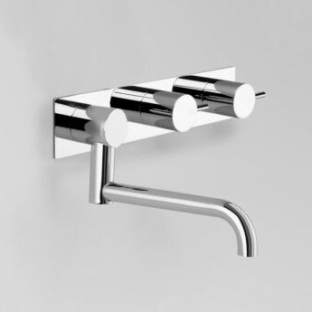 Astra Walker Icon Wall Set Offset with Underslung Swivel Spout on Backplate – A69.29.OBP