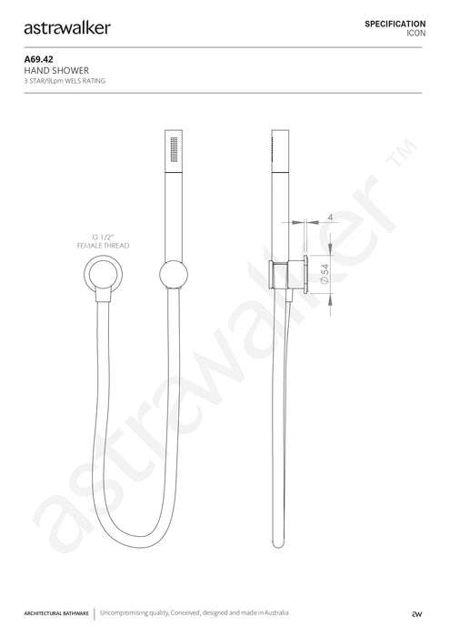 Astra Walker Icon Hand Shower with Holder - a69.42