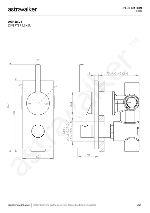 Astra Walker Icon Stainless Steel Diverter Mixer - a69.48.v4.27