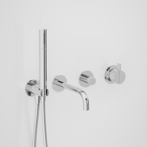 Astra Walker Icon Axial Linear Wall Set with Hand Shower, Diverter, Mixer, on Backplate – A86.05.48.42.V4