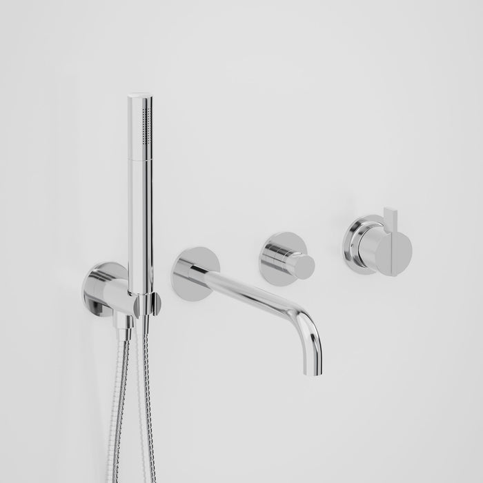 Astra Walker Icon Axial Linear Wall Set with Hand Shower, Diverter, Mixer, on Backplate – A86.06.48.42.V4
