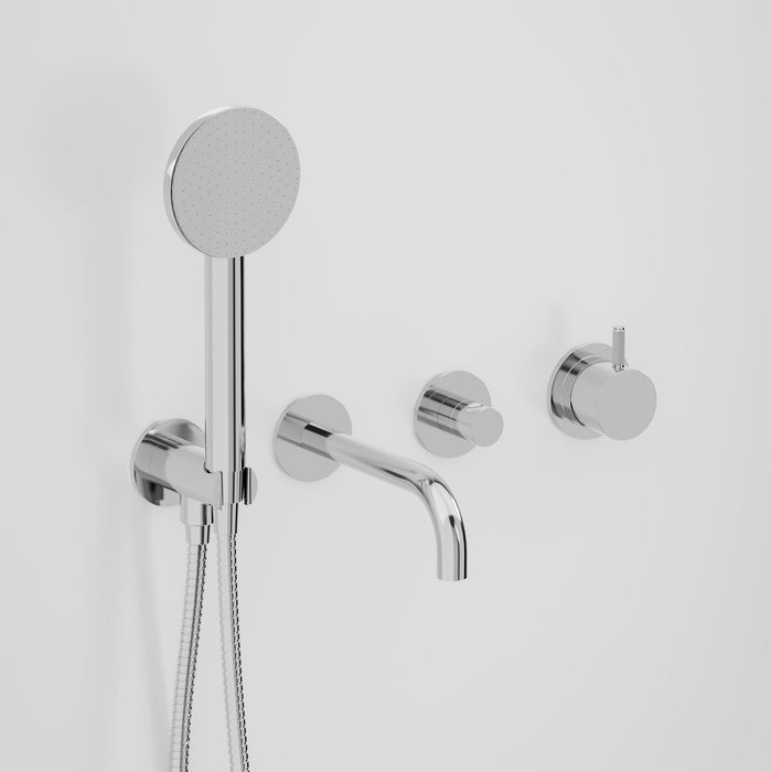 Astra Walker Icon Axial Knurled Wall Set with Single-Function Hand Shower, Diverter, Mixer, on Backplate – A88.05.48.42.V5.M