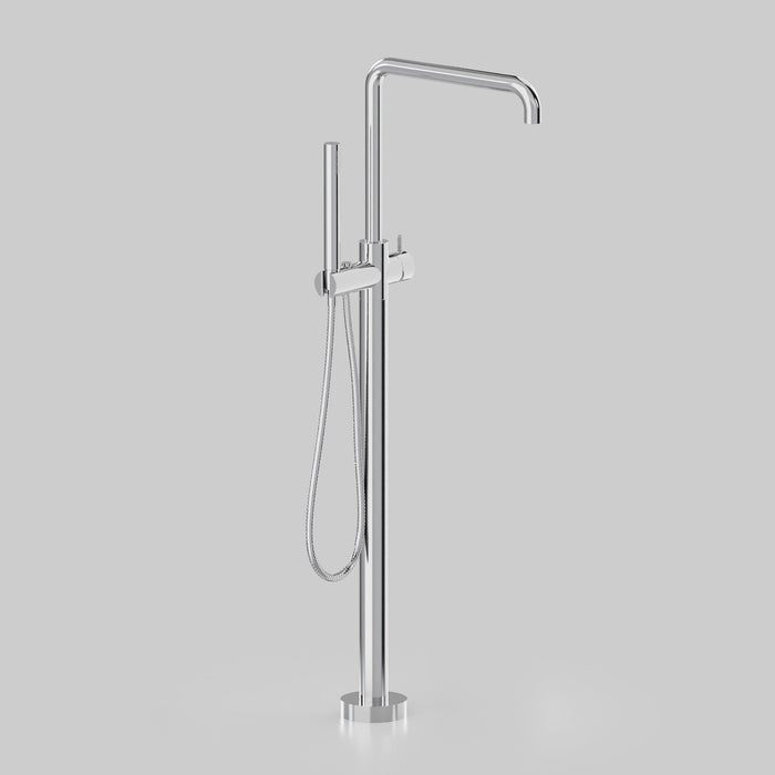 Astra Walker Icon Axial Knurled Freestanding Bath Mixer with 300mm Swivel Spout & Hand Shower – A88.08.V11