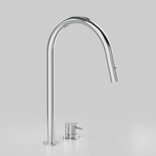 Astra Walker Icon Axial Knurled Kitchen Set with Hob Mixer and Pull Out Spout with Dual Spray – A88.08.V8.H