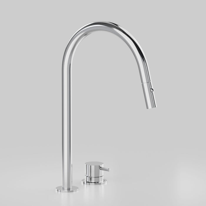 Astra Walker Icon Axial Knurled Kitchen Set with Hob Mixer and Pull Out Spout with Dual Spray – A88.08.V8.H
