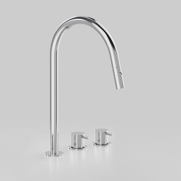 Astra Walker Icon Axial Knurled Kitchen Set & Pull Out Spout with Dual Spray – A88.08.V8.O
