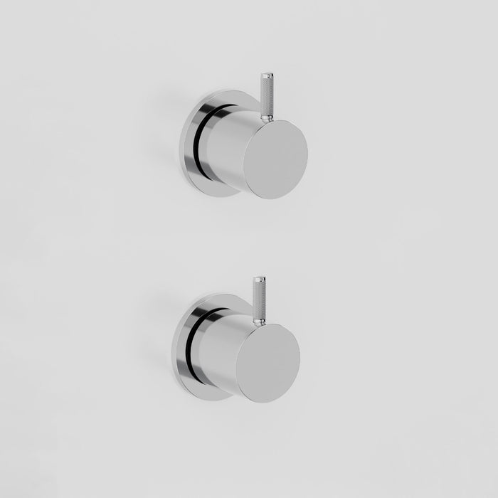 Astra Walker Icon Axial Knurled Wall Tap Set Offset - Pair – A88.49.O