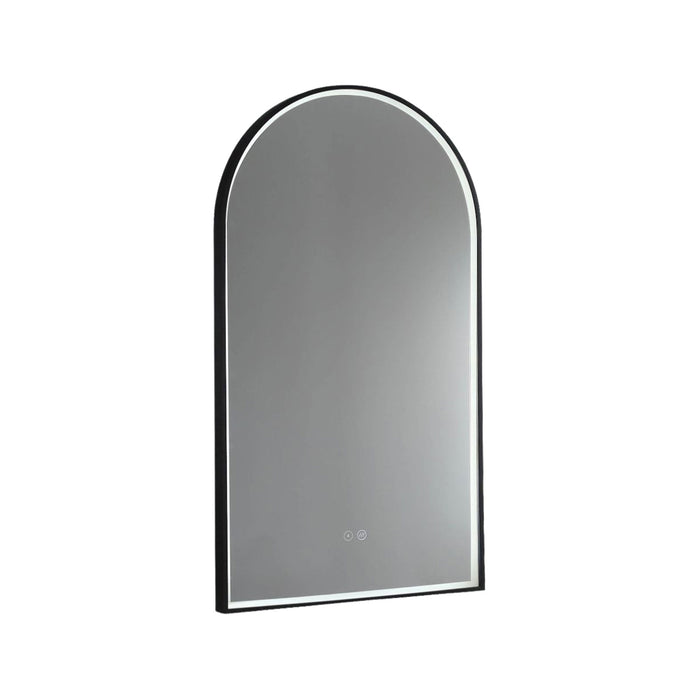 Remer Arch LED Mirror 500mm x 900mm - Matte Black Frame - Clearance