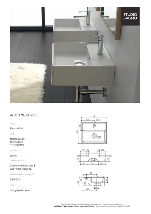 Studio Bagno Apartment 40R 410mm