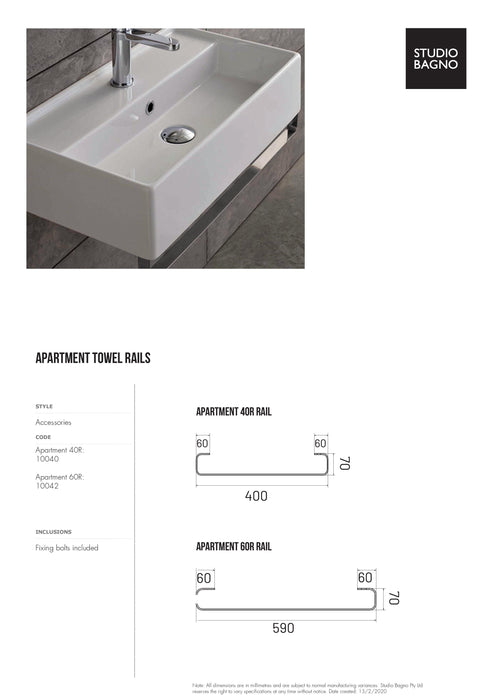 Studio Bagno Apartment 40R - Towel Rail 400mm