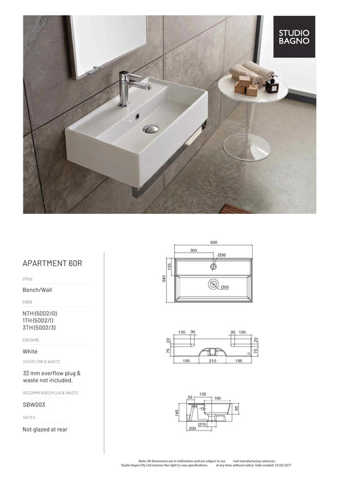 Studio Bagno Apartment 60R 600mm