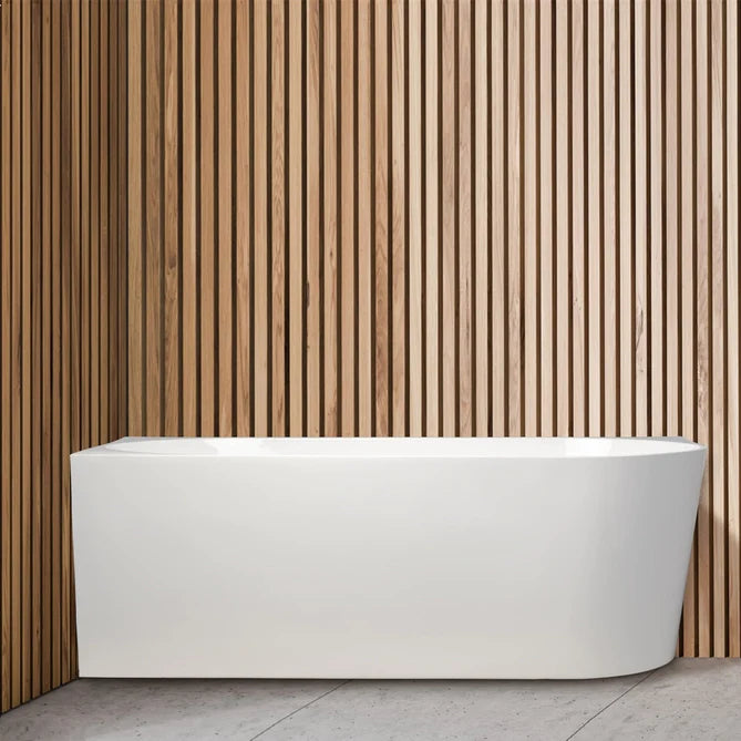 Cassa Design Auris Corner Back to Wall Left Side Corner 1400mm Bathtub in Gloss Finish