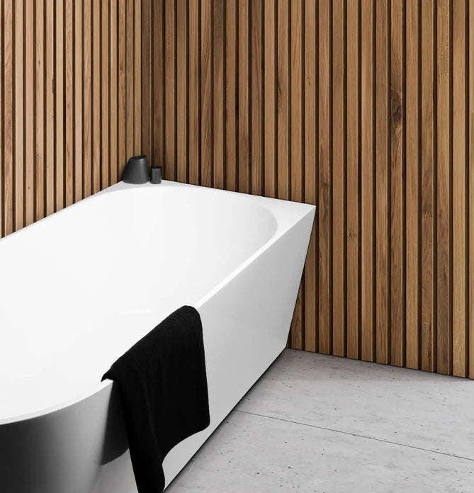 Cassa Design Auris Corner Back to Wall Right Side Corner 1400mm Bathtub in Gloss Finish
