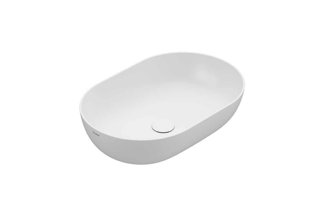 Globo T-Edge Oval Countertop Basin 600mm - Gloss White